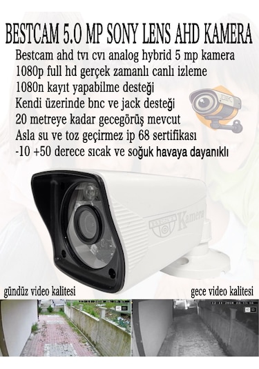 4 Kameralı Set 5 Mp Sony Lensli Full Hd Kamera Seti 500 Gb Hdd