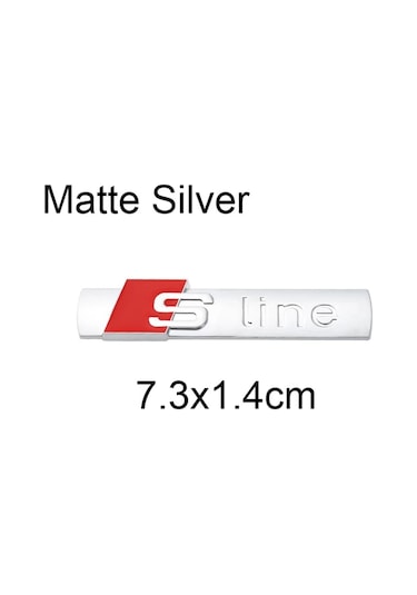 Mat Gümüş 7,3cm-s Line Logo Çıkartması Metal Alaşım Araba Rozeti Sline Amblem Yarış Audi A3 A4 A5 A6 S7 A8 S3 S4 S5