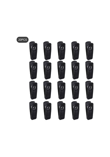 Siyah-20 Adet/takım Ceket Yapay Kadife Flok Kurutma Rafları Elbise Klipsi Plaj Ev Pantolon Dayanıklı Havlu Kelepçesi Çevre Dostu Kaymaz