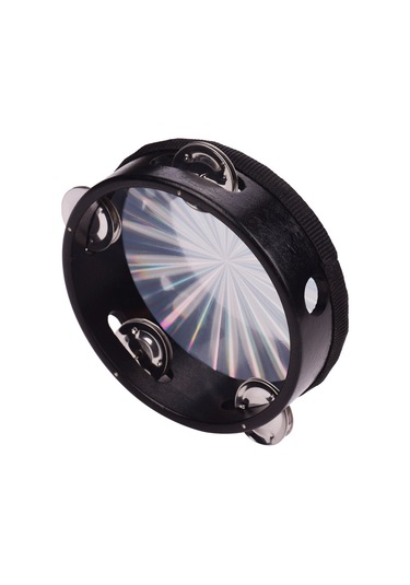 Ximistore9 6 İnç El Tamburini: Plastik Parlak Deri, Siyah Ahşap Çerçeve Ve Tek Satır Metal Zillerle Eğlenceli Müzik