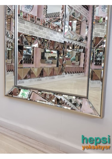Ayna Çerçeveli Model Eskitme Gümüş Renk Boy Aynası Gümüş