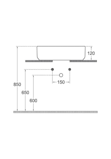 Isvea Infinity Batarya Delikli Tezgah Üzeri Lavabo 42CM Mat Beyaz