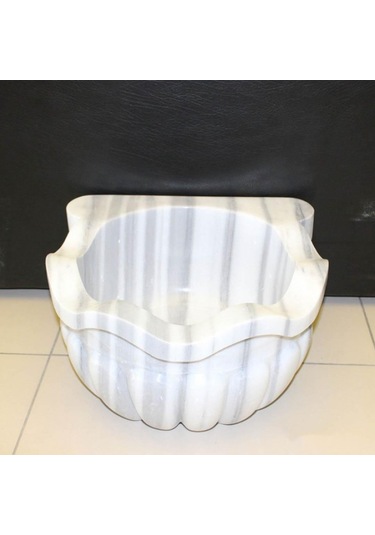 Marmara Ince Dilimli Kulaksız Mermer Kurna