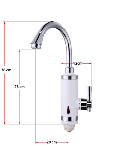 Elektrikli Sıcak Musluk Ani Su Isıtıcı Termal Şofben Musluk Asg4b Beyaz