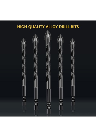 Suofeng Kalıcı Alyuminyum Allyüzeyli Siyah Matkap Ucu Seti 10 Adet : Cam, Tuğla, Çimento Duvar Ve Seramik İçin 4-12mm Çaplı Çok Amaçlı Delme Uçları