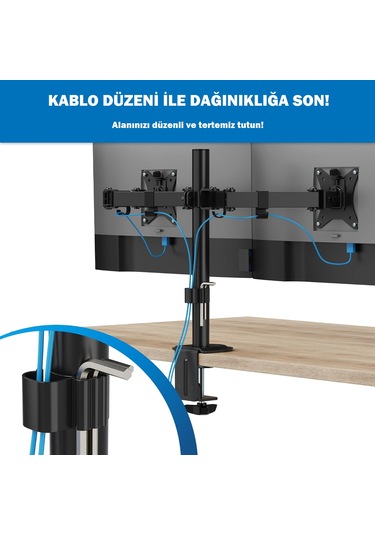 Venaliastore Ayarlanabilir Masaüstü Çift Kol Monitör Tutacağı