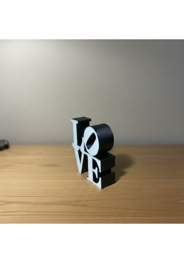 Modern "love" Tipografik Dekoratif Figür Minimalist Pla Masaüstü Aksesuarı Siyah Beyaz