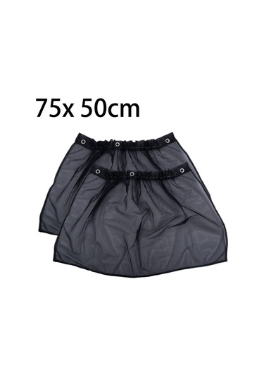 Youtek Araç İçin Pratik Güneşlik Seti, 50 Cm Boyutunda %50 Gölgeleme, Siyah Renk, 2 Adet