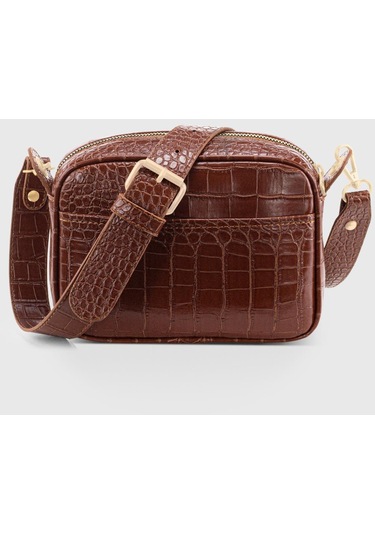 Kadın Timsah Derisi Görünümlü Çapraz Çanta 219 001