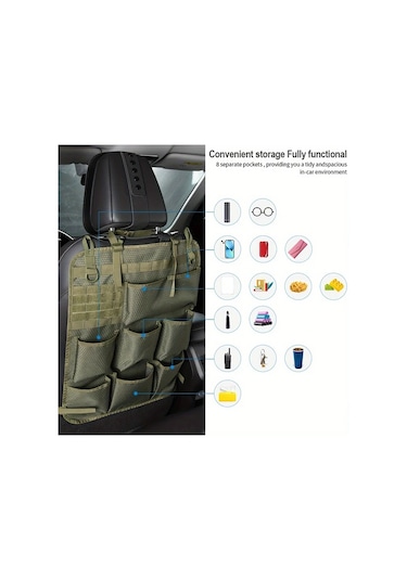 Willowhaven Siyah Molle Araç Koltuğu Düzenleyici - Katlanır Suv Kamyonet Van Bagaj