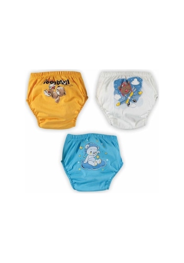 3'lü Erkek Kombin 1 Şirin Alıştırma Külodu