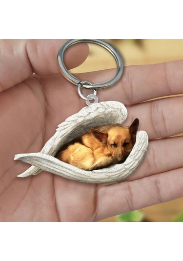 Hfambition Akrilik Köpek Figürlü Anahtar Zinciri - 18cm Çift Taraflı Uv Baskılı Araba Anahtarı Asısı - Dayanıklı Ve Kreatif Tasarım Diğer