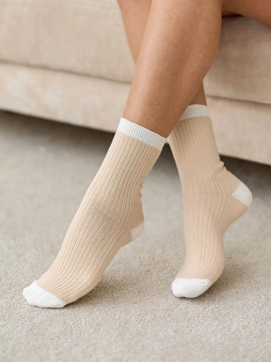 John Jeniford Ribanalı Yüksek Çorap Seti 3 Çift 300434559 Bej