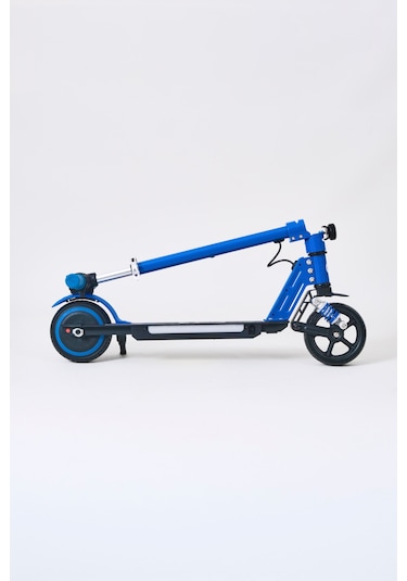 Elektrikli Çocuk Scooter 130w 3 Kademe Hız Ayarlanabilir Gidon Uzun Menzil Koruma Seti Hediye Mavi