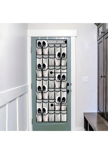 Pazly Suntek Gri Kapı Ayakkabı Rafı Düzenleyici 35 Cepli Sağlam Ve Pratik Diğer