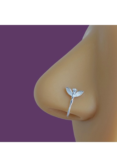 Deliksiz Gumus Sıkıştırmalı Melek Figürlü Hızma 925 Ayar Gri