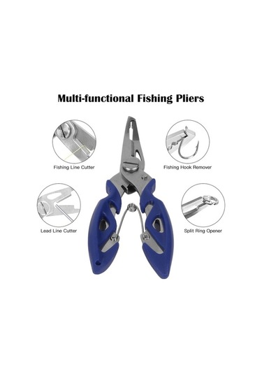 Novahub Paslanmaz Çelik 5 Model Balıkçı Pens Seti, 200 Adet Yedek Halka, Pratik Balıkçılık Ekipmanı