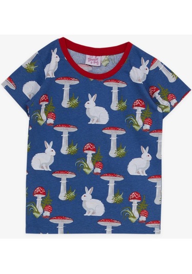 Breeze Kız Bebek Pijama Takımı Doğa Temalı Tavşancık Desenli 9 Ay-3 Yaş, Mavi-mavi Mavi