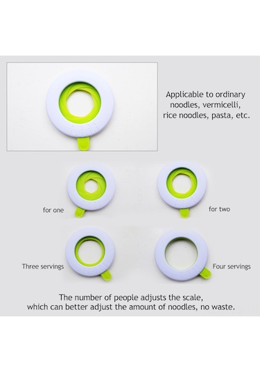 Fosenze Çok Amaçlı Makarna Ölçer - 1-4 Kişilik Porsiyon Ayarlı, Dayanıklı Abs Malzeme, Mutfak Gereci Yeşil
