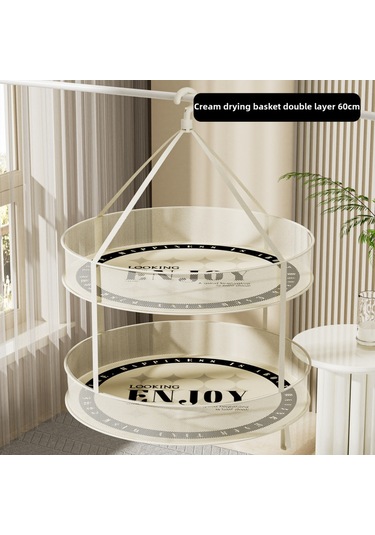 Şifreli 80g Mesh 60cm Yuvarlak Çamaşır Kurutma Sepeti, Çift Katmanlı Renkli