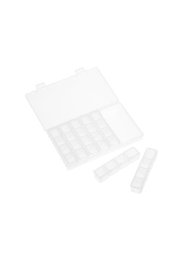 28 Bölmeli Şeffaf Tırnak Dekorasyon Kutusu - Taşınabilir, Kırılmaya Dayanıklı Pp Malzeme, Tek Tek Açılabilir Bölmelerle Manikür Gereçleri Saklama Kutusu Diğer Diğer