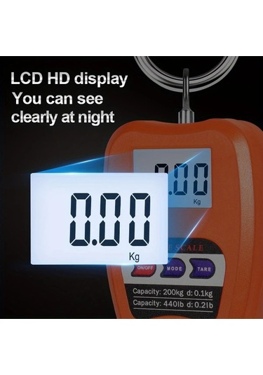 Xuweiwei Taşınabilir Dijital Asma Tartı Turuncu Plastik Malzeme Pil İle Çalışır Ev Ve Dış Mekan Kullanımı Turuncu