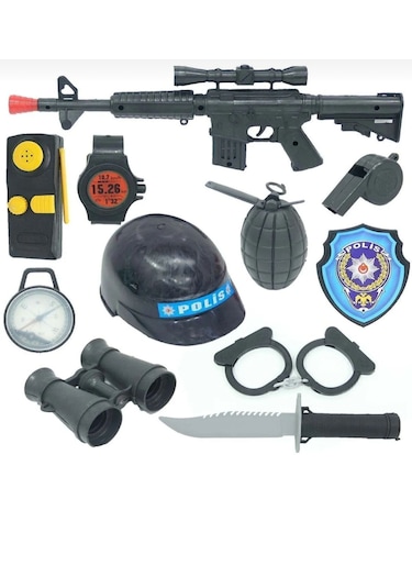 Oyuncak Kasklı Polis Set