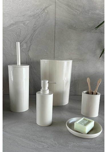 Primanova Flores 5'li Banyo Seti - Bej