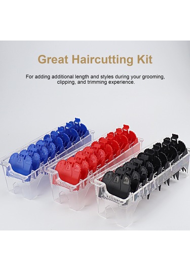 Vkemall 8 Parçalık Saç Kesme Seti, Renkli Sınırlayıcı Taraflar, Saklama Kutusu Dahil, Profesyonel Kullanım