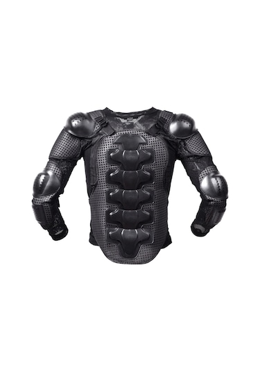 Sones Ghost Racing F060 Motosiklet Zırh Binme Dişli Göğüs Koruyucu Dirsek Pedi Düşme Koruma Elbisesi 3XL Siyah