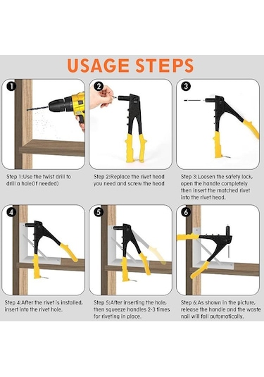 Profesyonel Perçin Tabancası Araç Koltuk Mobilya + Perçin