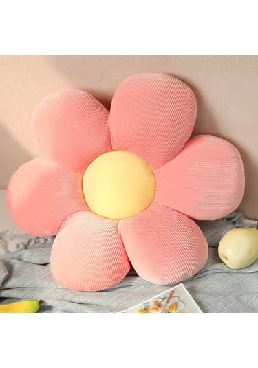 Skycity Nordik Stili Pembe Papatya Desenli 40cm Yastık - Araba Ofis Sandalye Desteği, Tatami Tipi Yumuşak Yastık 0.35kg Pembe