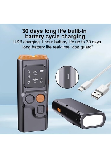 Willowhaven Siyah Çift Başlı Ultrasonik Köpek Kovucu - Şarj Edilebilir, Frekans Uyumlu, Güvenli