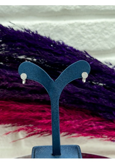 925 Ayar Gümüş Zirkon Taşlı Trend Kız Çocuk Küpesi Gümüş