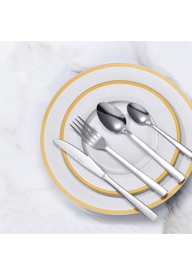 24 Parça Paslanmaz Çelik Çatal Bıçak Takımı Delta Koleksiyonu Çekici Tasarım Diğer