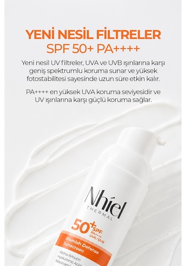 Nhiel Thermal Leke Karşıtı Güneş Kremi SPF 50+ PA++++ 50 ML