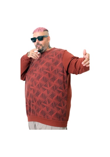 Mode Xl Erkek Bisiklet Sweatshirt Selanik U25819 Koyu Bordo