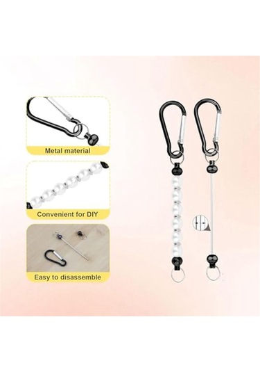 Gatherco 50 Adet Boncuklu Anahtarlık Çubuğu, Boncuk Anahtarlık Yapımı Kiti Anahtarlık Aksesuarları Tılsımlar Boncuklar Kendin Yap Boş Metal Anahtarlık