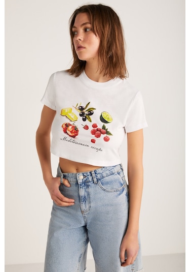 Ethıquet SERENE Kadın Beyaz T-Shirt
