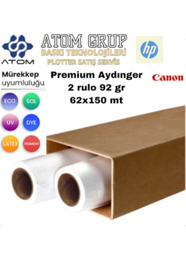 Atomplotter Aydınger Çizim Kağıdı 62x150mt 2 Rulo 92 Gr