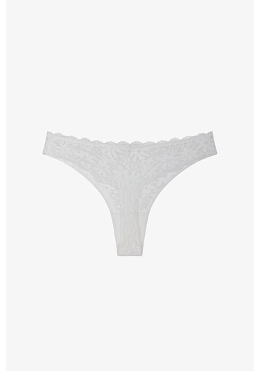 Penti Kırık Beyaz Lace Dantel Tanga Külot
