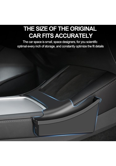 Tesla Model Y / 3 İçin Merkez Yan Saklama Kutusu Yan Düzenleyici Eyer Kutusu İç Modifikasyon Aksesuarları