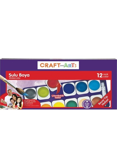 12 Li Tablet Sulu Boya U1557kk-12d Çok Renkli