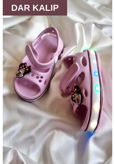 Akınal Bella Işıklı Çocuk Sandalet E274-pudra Pudra