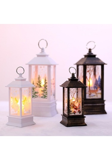 Fortunelane Noel Led Alev Desenli Plastik Lambası - Masaüstü/agac Asılı Dekoratif Işık, 6 Renkten Seçim, 3lr44 Pil İle Çalışır