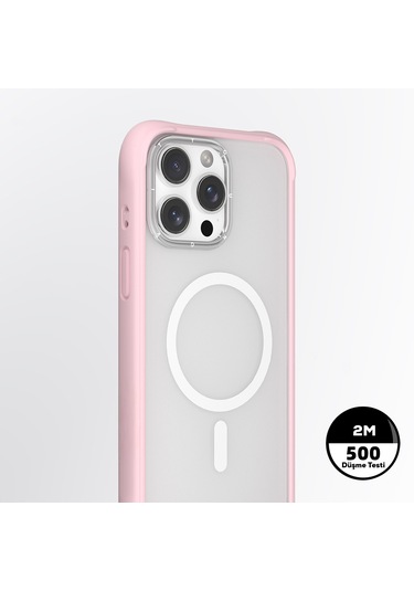 İphone Uyumlu 15 Pro Max Kılıf Magsafe Şarj Özellikli Airbagli Youngkit Dynamic 2 Serisi Kapak Pembe