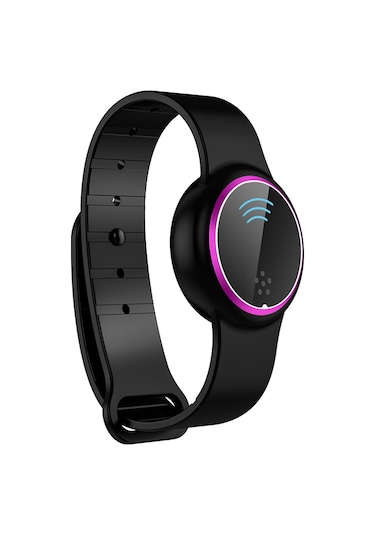 Moveevo Organik Silikon Ip65 Su Geçirmez Usb Şarjlı Ultrasonik Kovucu Bileklik - Yabani, Ev, Kamp İçin Bebek, Çocuk, Yetişkin Uyumlu Siyah-mor