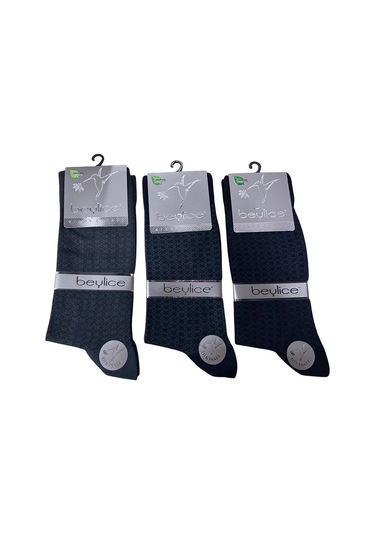 Beylice Desenli Bambu Dikişsiz Erkek Çorabı -sıkmayan Lastik- Tavşan Kulağı Kavrayan Topuk 12 Adet Renkli