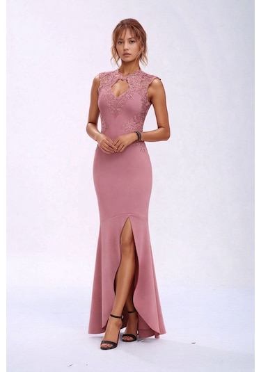 Mamayaga Kadın Pencere Güpürlü Yaka Asimetrik Etek Balık Model Ay Kol Şık Abiye Curve Büyük Beden Gece Elbise Pembe Mamayaga Kadın Pencere Güpürlü Yaka Asimetrik Etek Balık Model Ay Kol Şık Abiye Curve Büyük Beden Gece Elbise Pembe