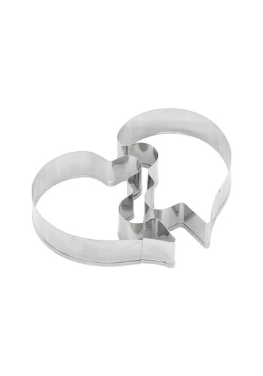 Dancemonkey 5 Takım Sol Kalp + Sağ Kalp Aşk Bulmaca Bisküvi Kalıbı, Renkli Model Gümüş